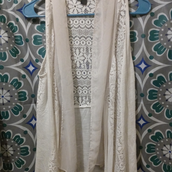 AB Studio Tops - AB Studios Lace and Sheer Vest